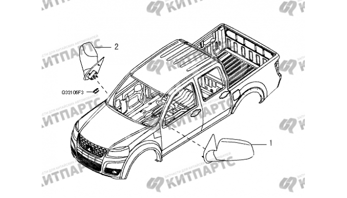 Зеркало боковое заднего вида Great Wall