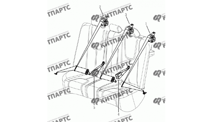 Ремни безопасности задние (хетчбэк) Geely Emgrand (EC7)